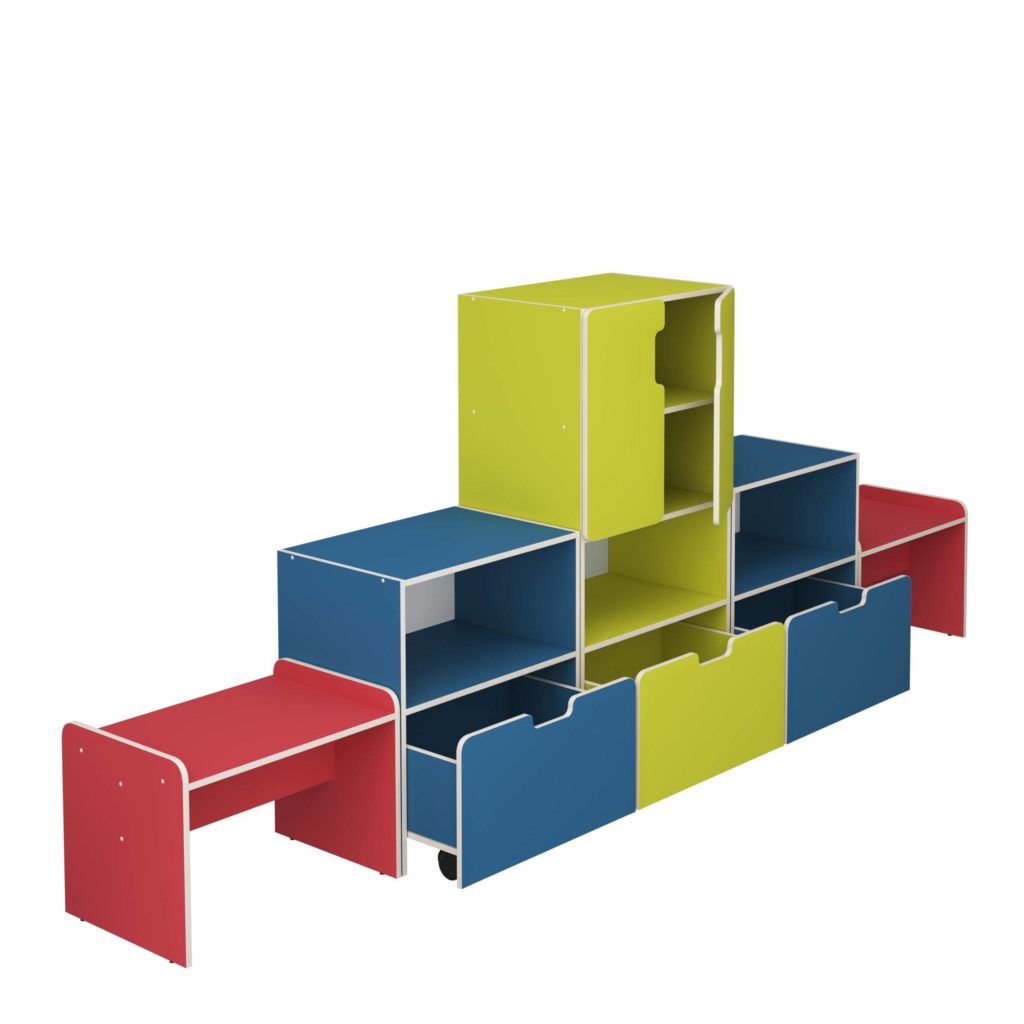 Игровой модуль стенка для игрушек для детского сада